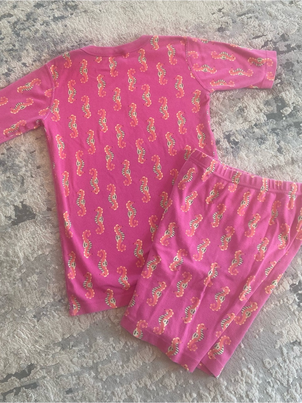 Hanna Andersson Pink Seahorse Short Sleeve Pajama Set - Picture 5 of 7